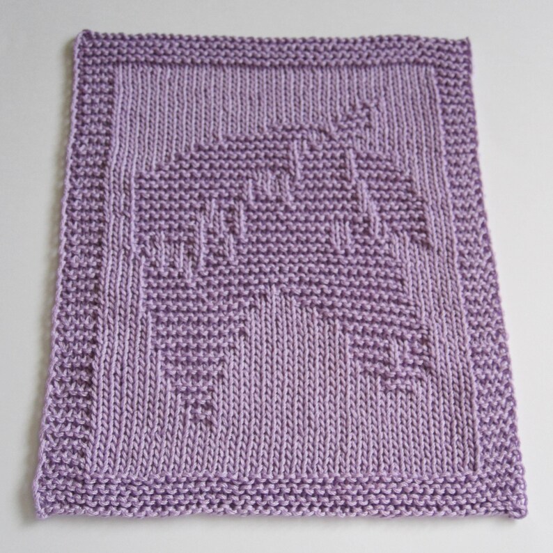 Baby blanket Unicorn knit pattern Animal square Easy Knitting Etsy