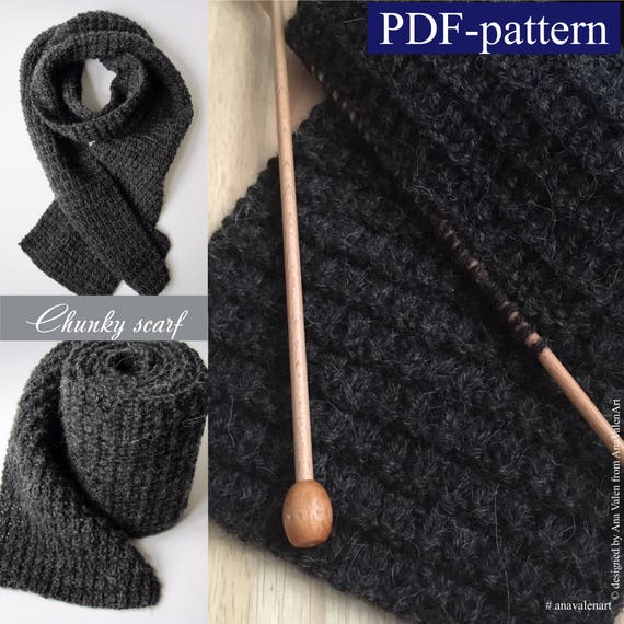 Scarf Knitting Pattern Pdf Long Scarf Pattern Easy Knit Scarf Pattern Instant Download Pdf Long Scarf Reversible Scarf Unisex Diy Gift