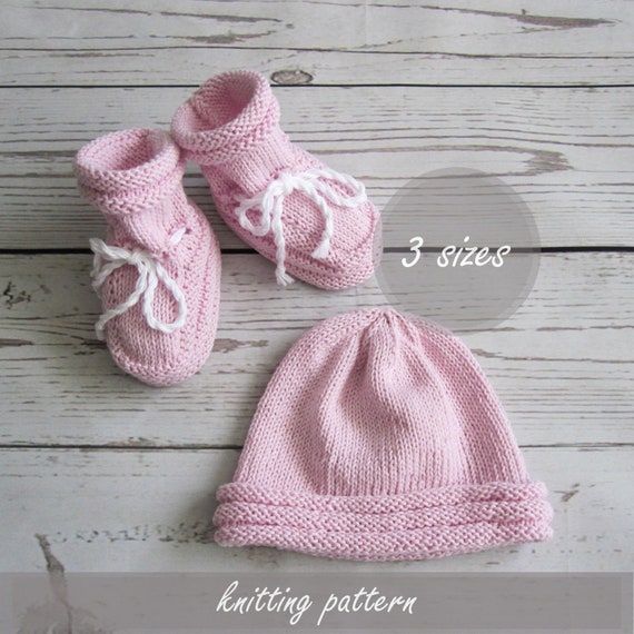Knit Baby Booties Knit Baby Hat Set Of 2 Easy Knitting Pattern Baby Beanie Baby Shoes Newborn Hat Baby Socks Pattern Baby Knit Pattern Knit Baby Booties Knit Baby Hat Set Of 2 Easy Knitting Pattern Baby Beanie Baby Shoes Newborn Hat Baby Socks Pattern Baby Knit Pattern