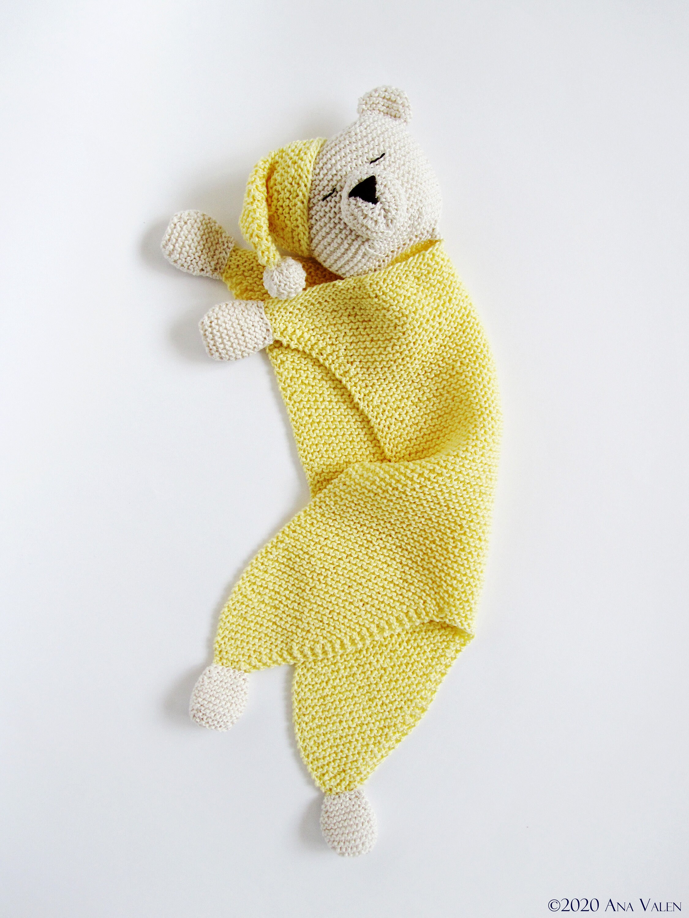 Teddy Bear Lovey Blanket Pattern PDF Knit Baby Lovey Security Etsy UK
