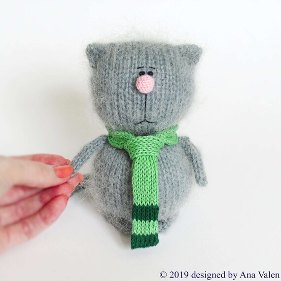 Cat Knitting Pattern Pdf Amigurumi Knit Toy Pattern Cat Morris Knit Pattern Knit Animals Pattern Fluffy Stuffed Cat Pattern Cat Lover Gift