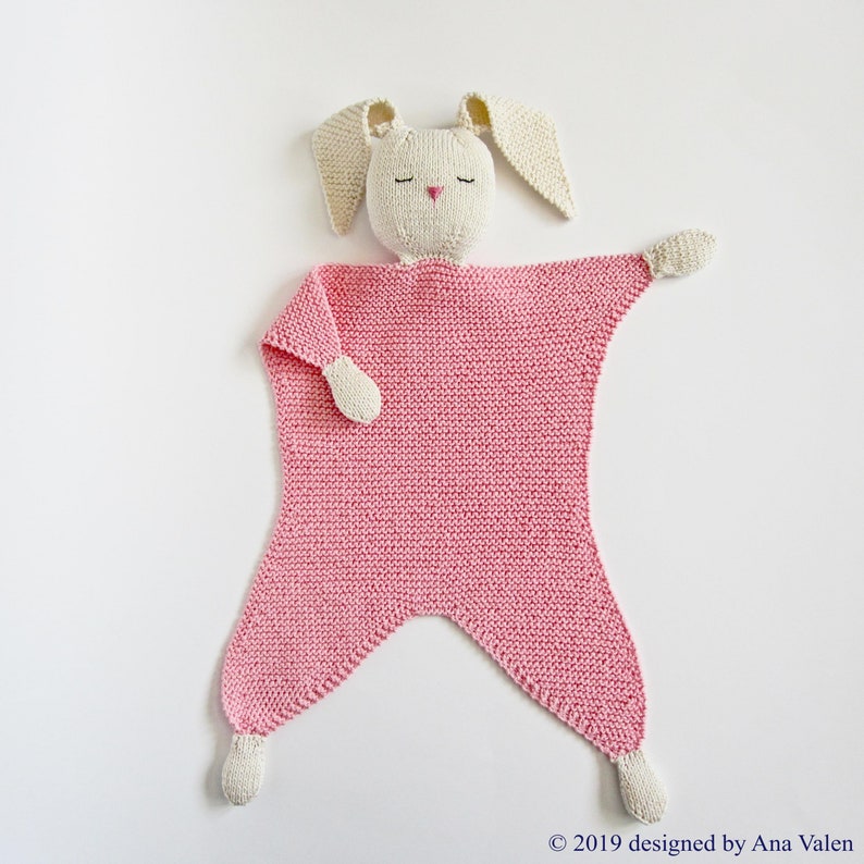 Bunny Lovey Pattern Pdf Blanket Toy Knit Baby Lovey Security Etsy