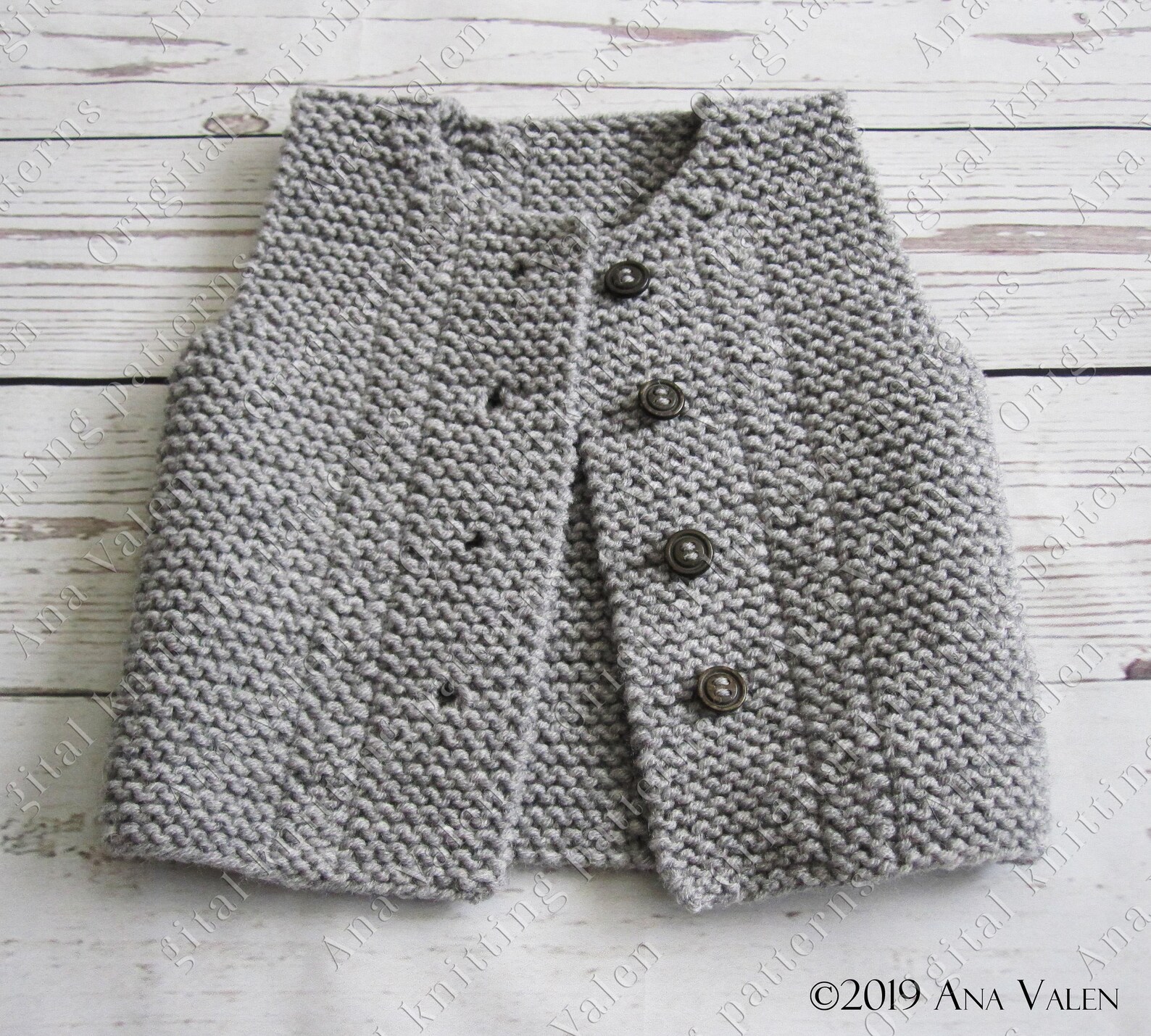 Knitting pattern Baby vest Easy Knit Baby waistcoat Digital Etsy