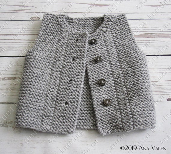 Knitting pattern Baby vest Easy Knit Baby waistcoat Digital Etsy