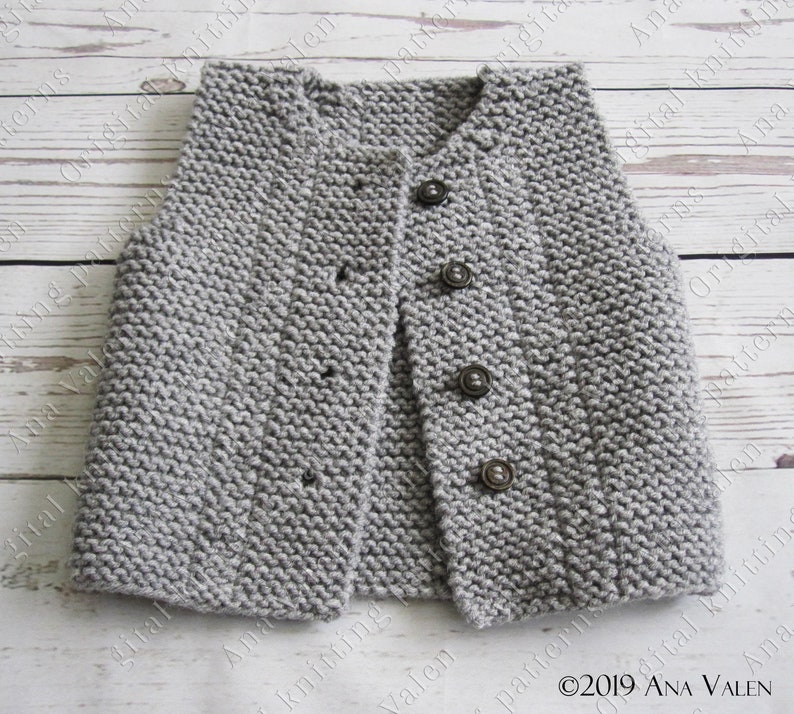 Knitting pattern Baby vest Easy Knit Baby waistcoat Digital Etsy
