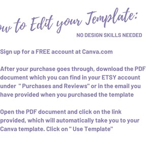 May include: An instructional graphic for editing a template, with text and Easter egg illustrations. The text explains how to use Canva, with the phrases "Instant Download" and "Made in Canva."