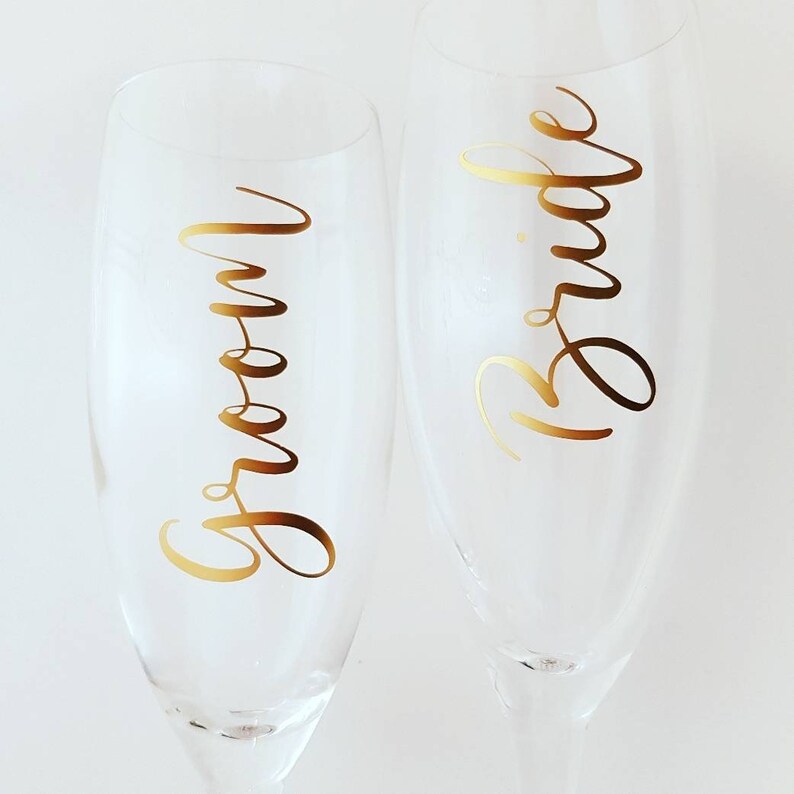 Champagne Flute Decals Wedding Party. BrideMaid of Etsy