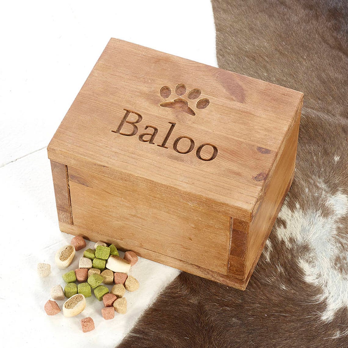 Dog Treat Box Personalised Dog Treat Box Wooden Dog Treat | Etsy