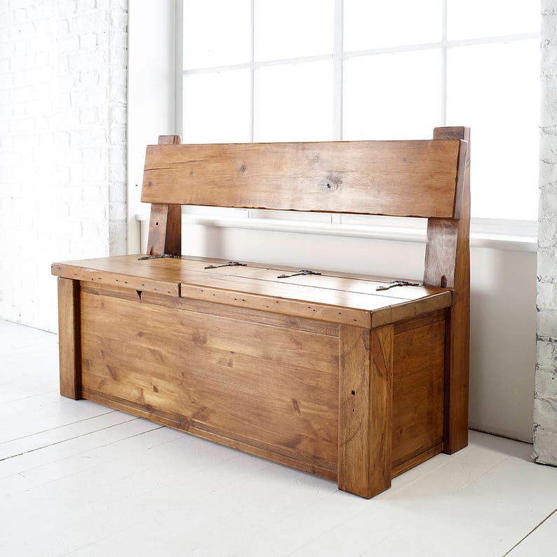 Monks Bench Solid Wood Handmade Pew Storage Bench Storage Etsy