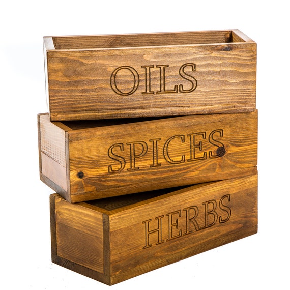 Wooden Condiments Box Condiments Box Kitchen Storage Wooden Etsy