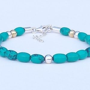 Turquoise bracelet. Silver Turquoise bracelet. Turquoise silver bracelet. For women , men . Genuine Turquoise . Boho . Ibiza. Turquoise