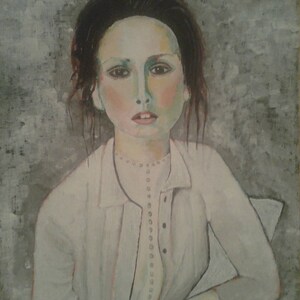 Painting. Acrylic on canvas. Handpainted. Portrait. Woman.