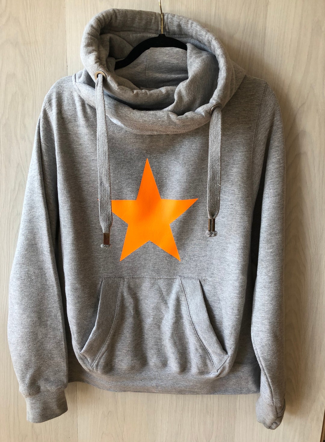Grey cowl neck hoodie hotsell