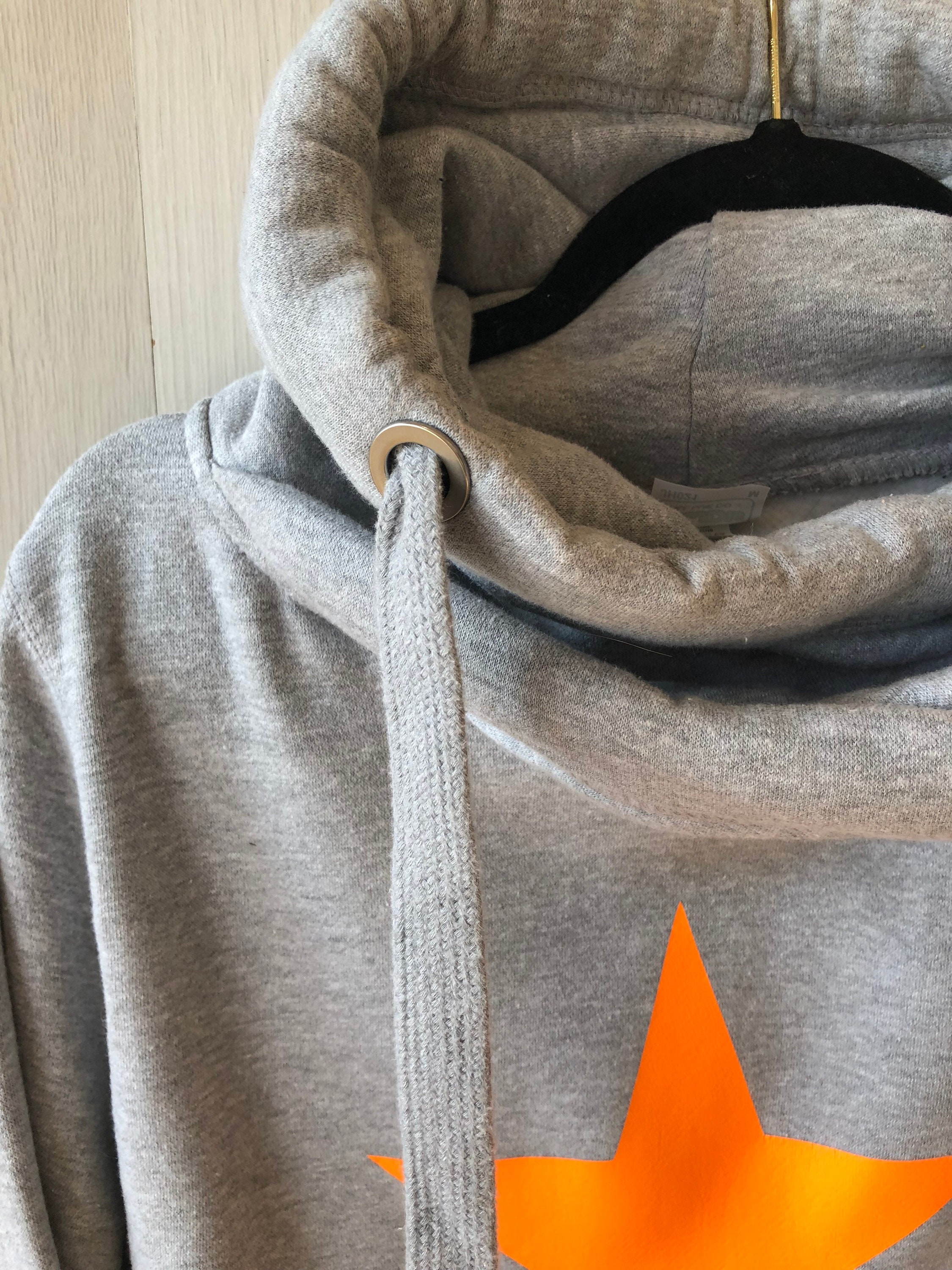 Cowl Neck Hoody Grey Cowl Neck Hoody Star Hoodie Cowl - Etsy