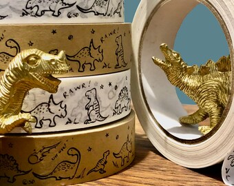 Dinosaur Kraft Paper Packing Tape, Eco Friendly Parcel Tape 50m roll x 24mm wide