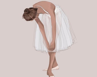 Fashion Ballet Dancer Illustration Print