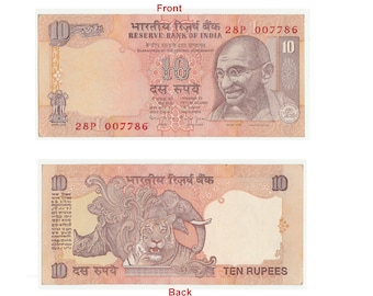 10 Rupees Note With Holy Serial Number 786 With 007 James Bond