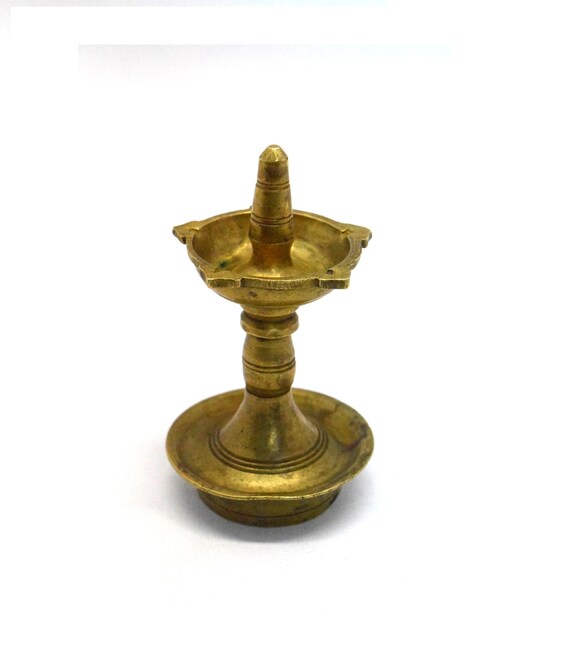 Vintage Decorative Old Solid Brass Small Oil Diya Lamp Etsy