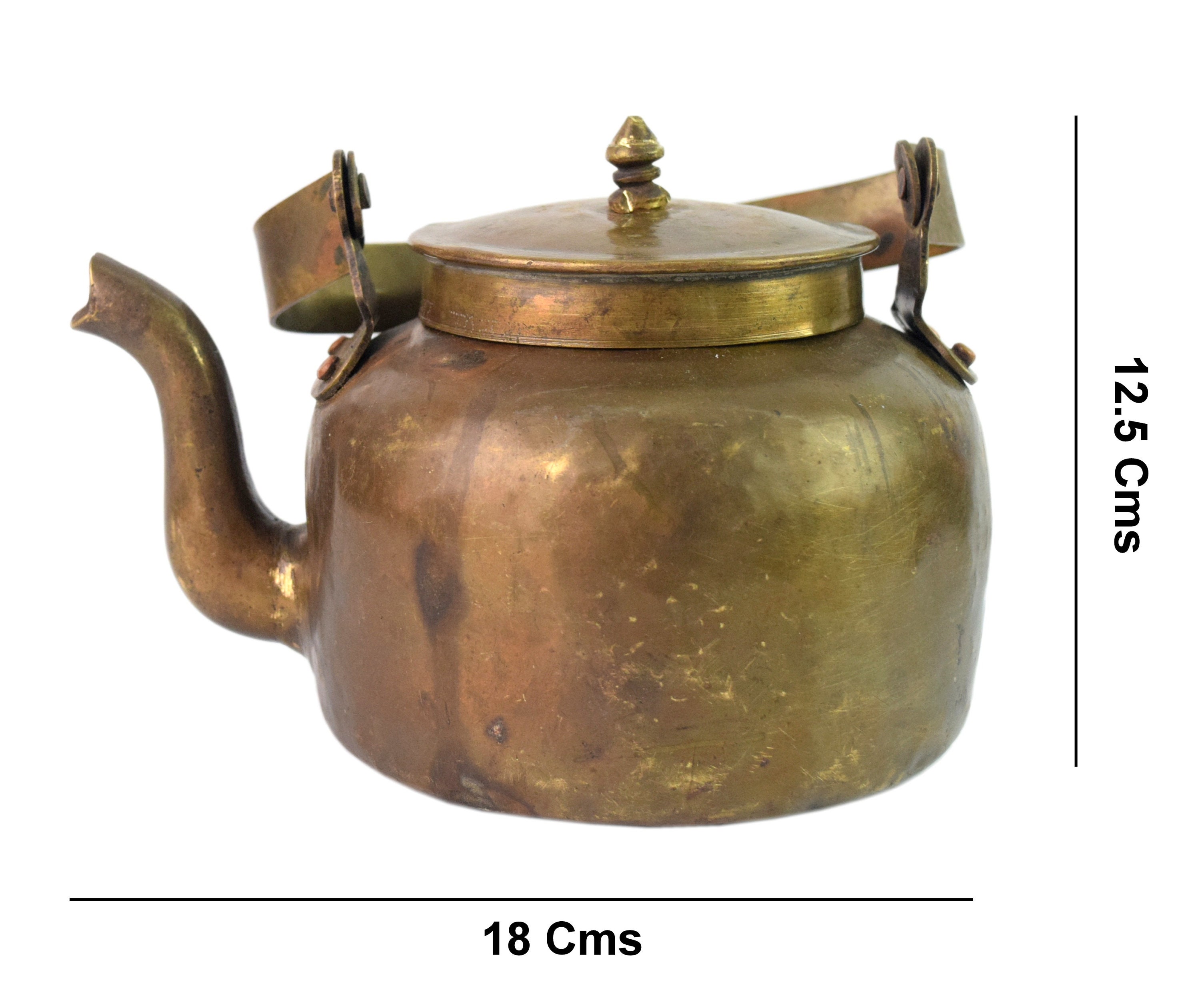 Antique Brass Tea Kettle/brass Tea Pot/antique Chai and Coffee Kettle/ketli/indian  Tapri Chai Kettle/brass Home Decor/brass Kitchenware 