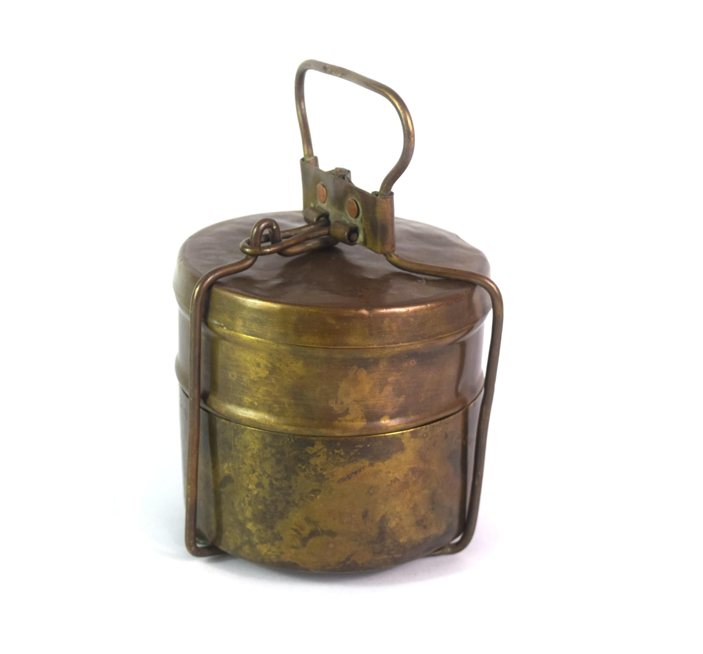 Vintage Brass Tiffin With 5 Containers From Western India - Height 37 - The  Indian Weave