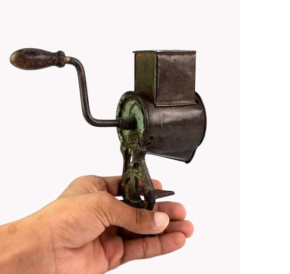 Rustic Iron Manual Nut Grinder Indian Kitchen Utility Hand Mill