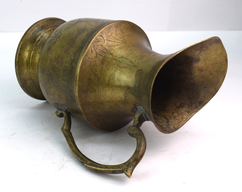 Vintage Indian Brass Decorative Water Jug Water Serve Etsy