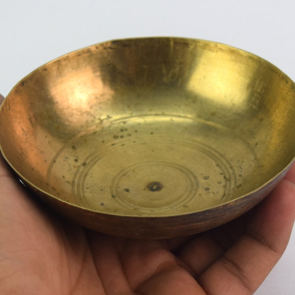 Islamic Medicinal Bowl – Collective Indian Vintage Ayurvedic Herb Bowl - Indian Vintage Handmade Bronze Bowl Baby Medicine Bowl. G27-28