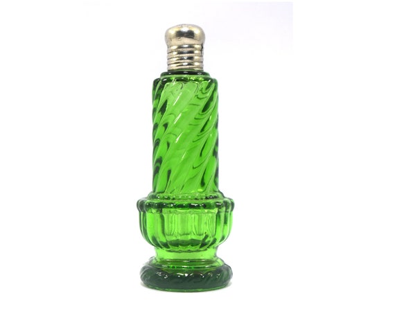 Vintage Avon Green Glass Perfume Bottle Collectib… - image 1