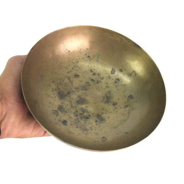 Indian Bronze Medicinal Bowl - Old Singing Bowl- Beautiful Handmade Chakra Healing Bronze Bowl - Old Collectible Baby Massage Bowl G27-113