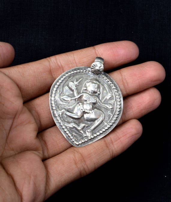 Great Vintage Silver Amulet Pendant Representing … - image 1