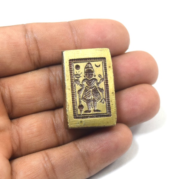 Indian Religious Jewelry Making Mould Hindu Deity Vishnu Figurative - Indian Tribal Religious Jewelry Making Collectible Stamp Dye G46-377