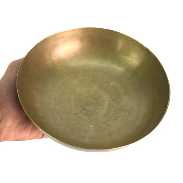 Bronze Meditational Bowl - Old Bronze Tantra Long Music Bowl – Chakra Healing Bronze Bowl – Indian Kitchen Utensil Bowl Collectible G27-115