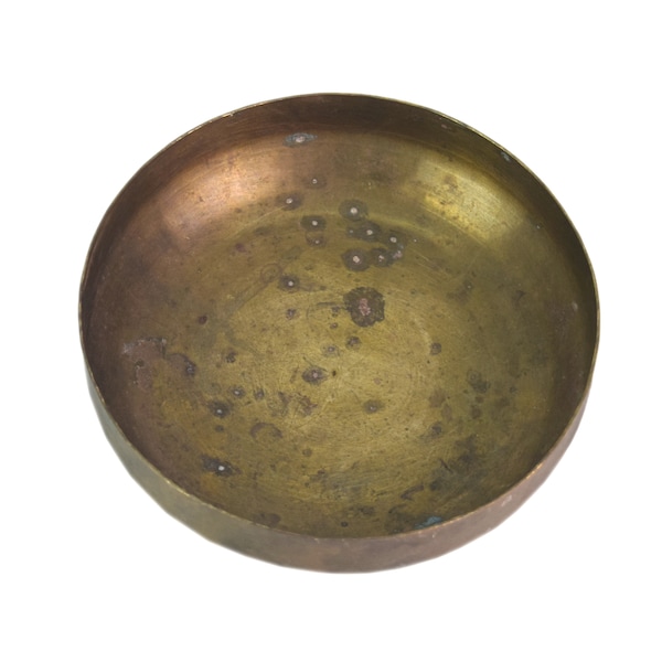 Chakra Healing Bowl - Indian Multipurpose Bronze Bowl - Used Indian Solid Built Quality Kitchen Plate - Original Vintage Bronze Bowl G27-102