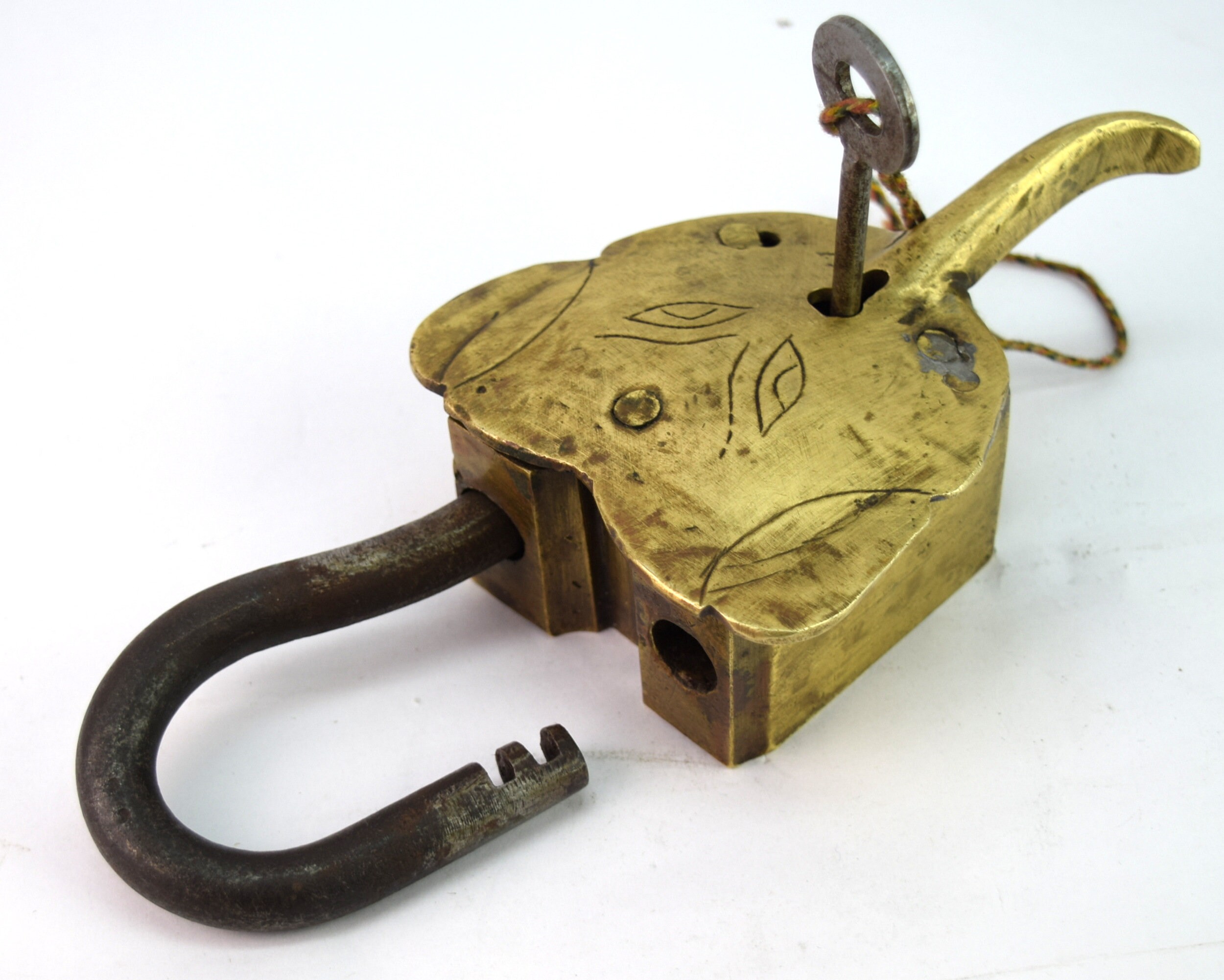 Unique Lock India Hindu God Ganesha Shape Padlock Rare Old Etsy