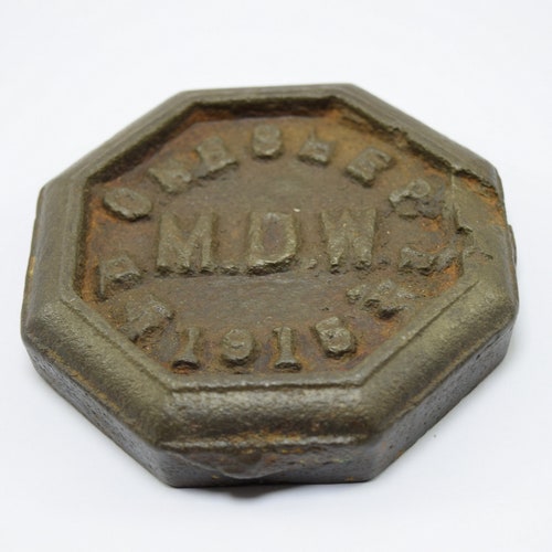 1915 Collectible Indian Vintage One Seer M.D.W. Weight Measuring Scale - Indian Old shops Octagonal Shape Rare Weight Measurement Tool. G15-182