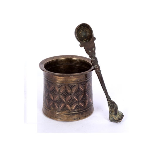 Antique Indian Ganga Jamuna Panchpatra (Holy Water Vessel) - 19thC Antique Indian Ganga Jamuna Panchpatra (Holy Water Vessel) - 19thC