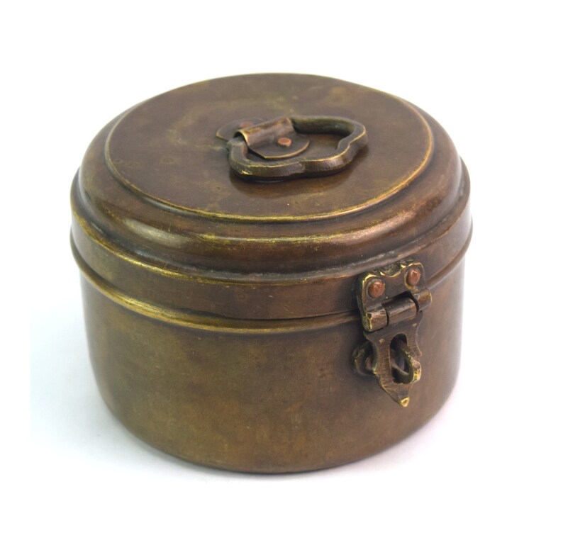 Metal Box Brass Keepsake With Lid Vintage Kitchen Metal Box Brass Keepsake With Lid