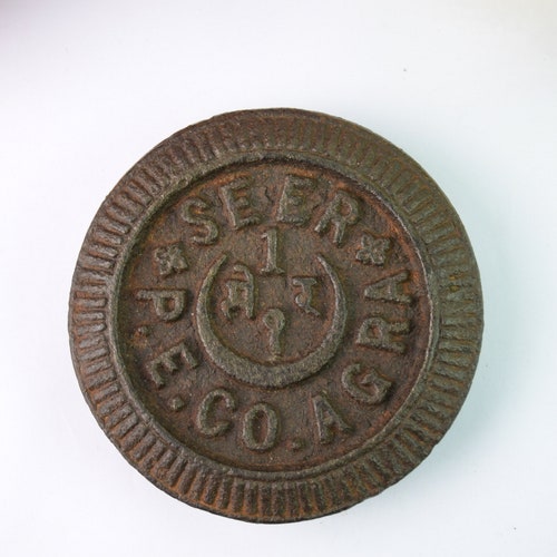 Weight Scale - Vintage Rare Iron 1 Seer shops Weight India Agra Measuring Scale - H-eavy Duty Iron mercantile Collectible Measurment Tool. G15-180
