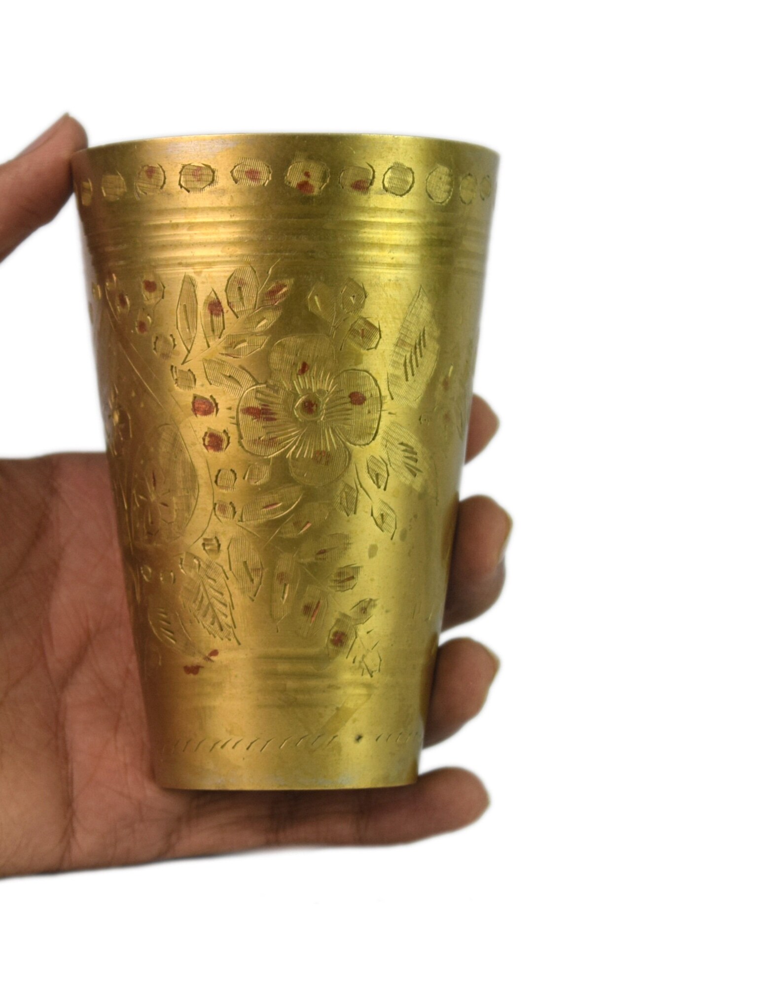 Indian Traditional Hand Craft Brass Enamel Work Milk Drinking | Etsy