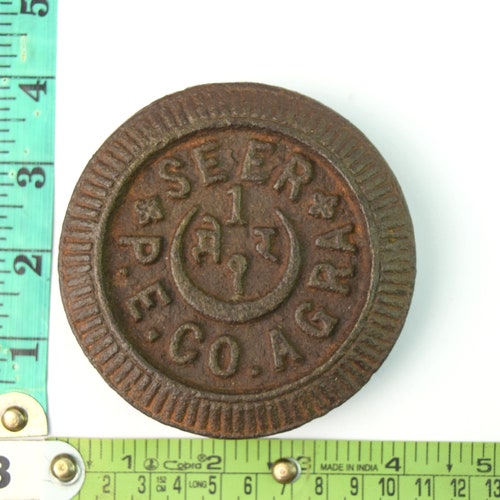 Weight Scale - Vintage Rare Iron 1 Seer shops Weight India Agra Measuring Scale - H-eavy Duty Iron mercantile Collectible Measurment Tool. G15-180