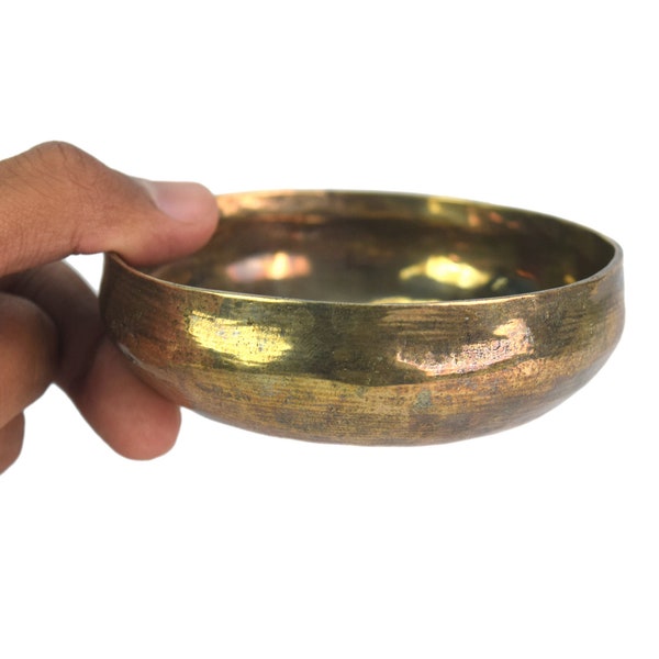 Indian Bronze Bowl For Dinner Set - Bowl for Body Massage - Bowl for Foot Massage - Auspicious Occasions Bowl - Baby Feeding Bowl G27-96