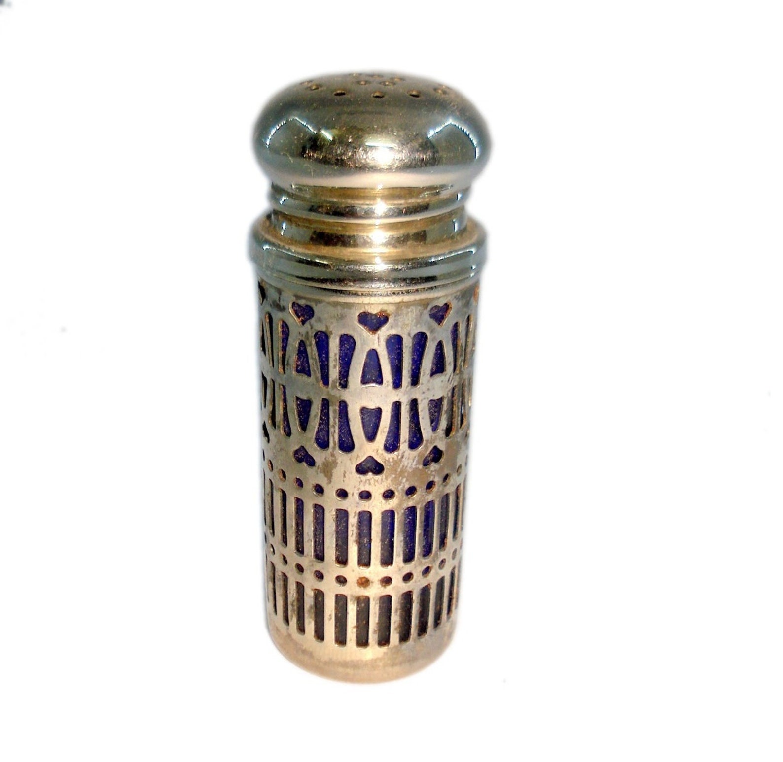 Vintage Unique Glass Salt/pepper Box With Iron Case in Etsy