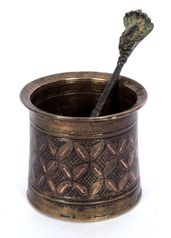 Antique Indian Ganga Jamuna Panchpatra (Holy Water Vessel) - 19thC Antique Indian Ganga Jamuna Panchpatra (Holy Water Vessel) - 19thC