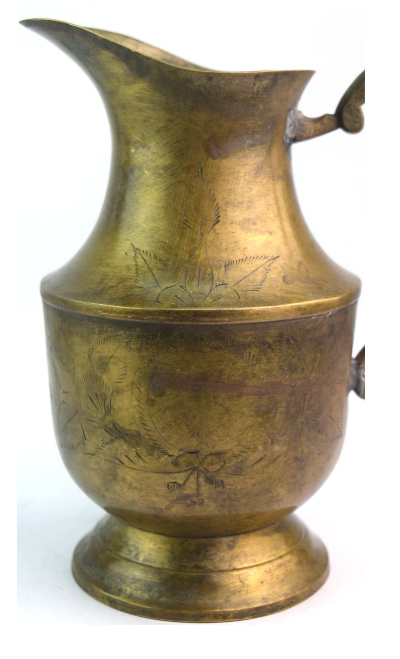 Vintage Indian Brass Decorative Water Jug Water Serve Etsy