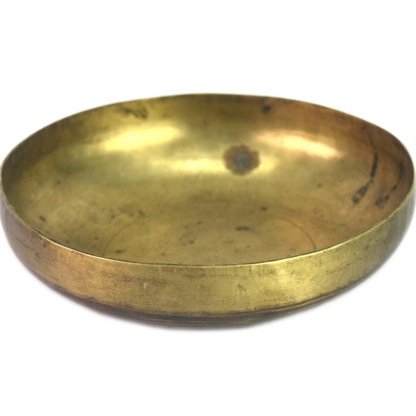 Old Indian Bronze Tibetan Tantra Healing Bowl Beautiful Collectible Plate – Handmade Chakra Healing Singing Bronze Bowl Decorative G27-89