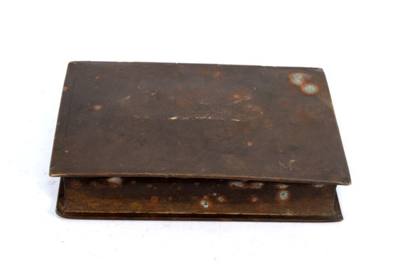 Vintage Brass Book Shape Box Old Hand Carving Vesta box / | Etsy
