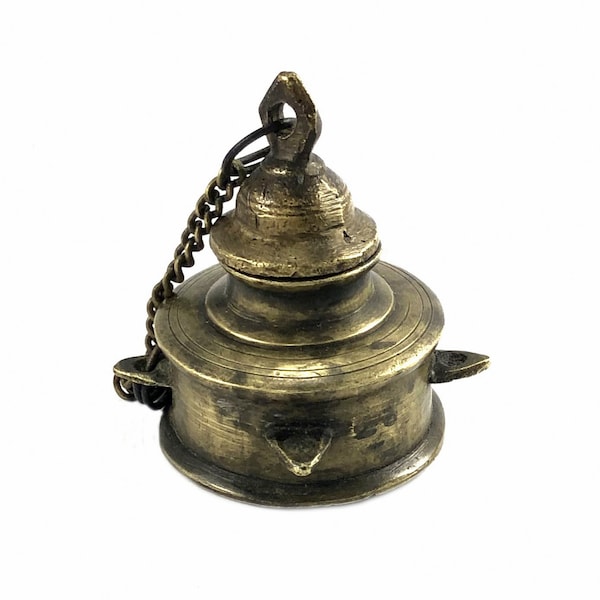 Brass Hand Crafted Decorative Inkwell – Solid Brass Made Writing Accessory Ink Pot - Antique Brass Ink Holder – Rustic Table Décor G67-87