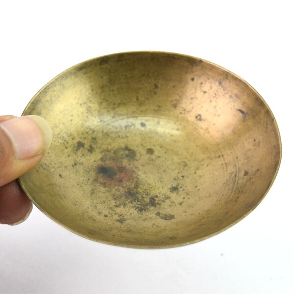 Vintage Old Indian Primitive Bronze Bowl Medicine Medicament Bowl - Hot Oil Baby Massage Bowl - Multipurpose Bowl Nice Collectible G27-8