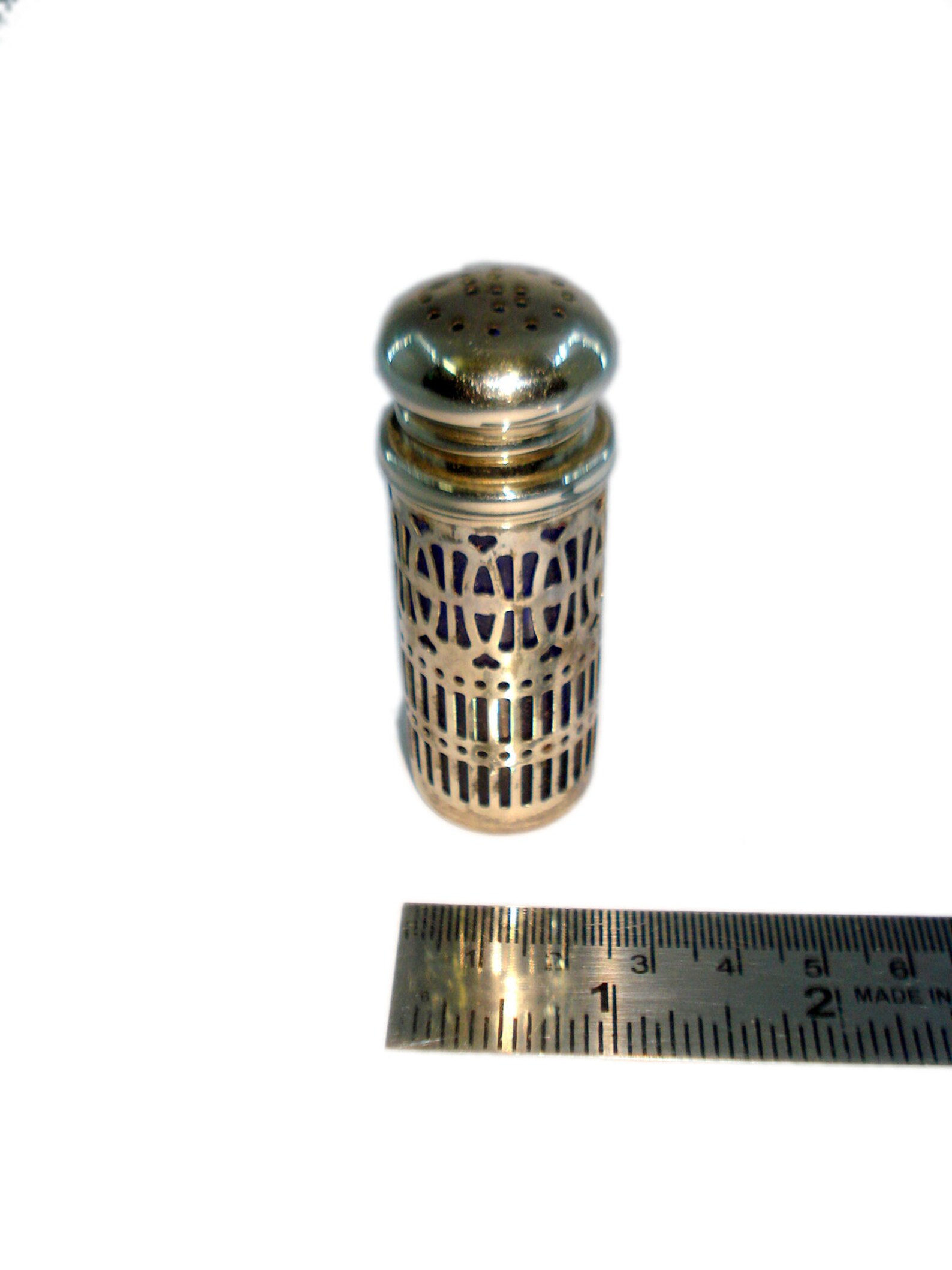 Vintage Unique Glass Salt/pepper Box With Iron Case in Etsy