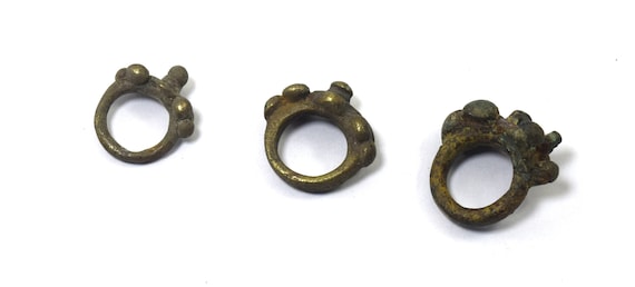 Lot of 3 Rare Antique Tribal Brass Made Rings - R… - image 2